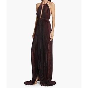 Chic Backless Burgundy Evening Gown